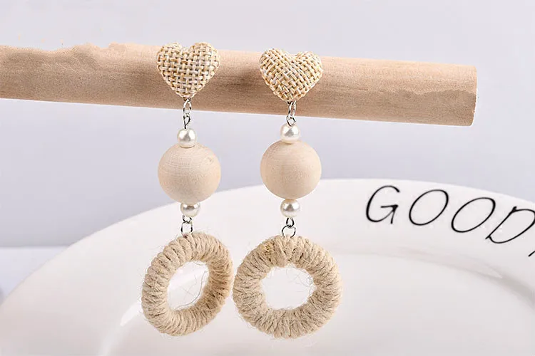 Аксессуары ручной работы в корейском ретро стиле креативные серьги из льняной