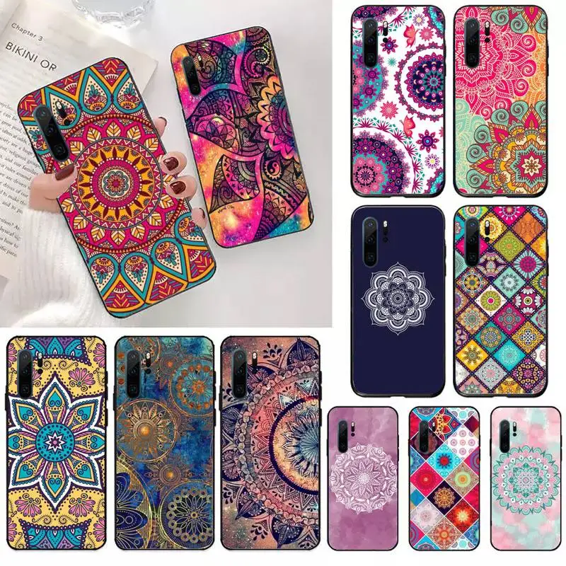 

Blue totem mandala flower Phone Case For Huawei honor Mate P 10 20 30 40 i 9 8 pro x Lite smart 2019 nova 5t