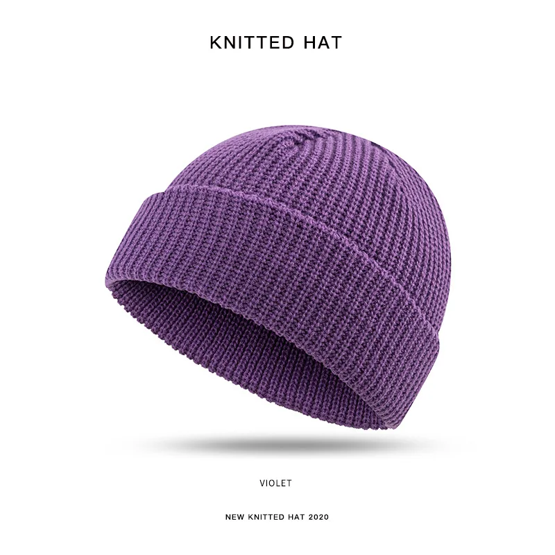 

New Docker Cap For Men Winter Hat Warm Knitted Beanie Men Skullcap Unisex Brimless Cap Solid Color Woman Beanie Male Hip Hop Hat