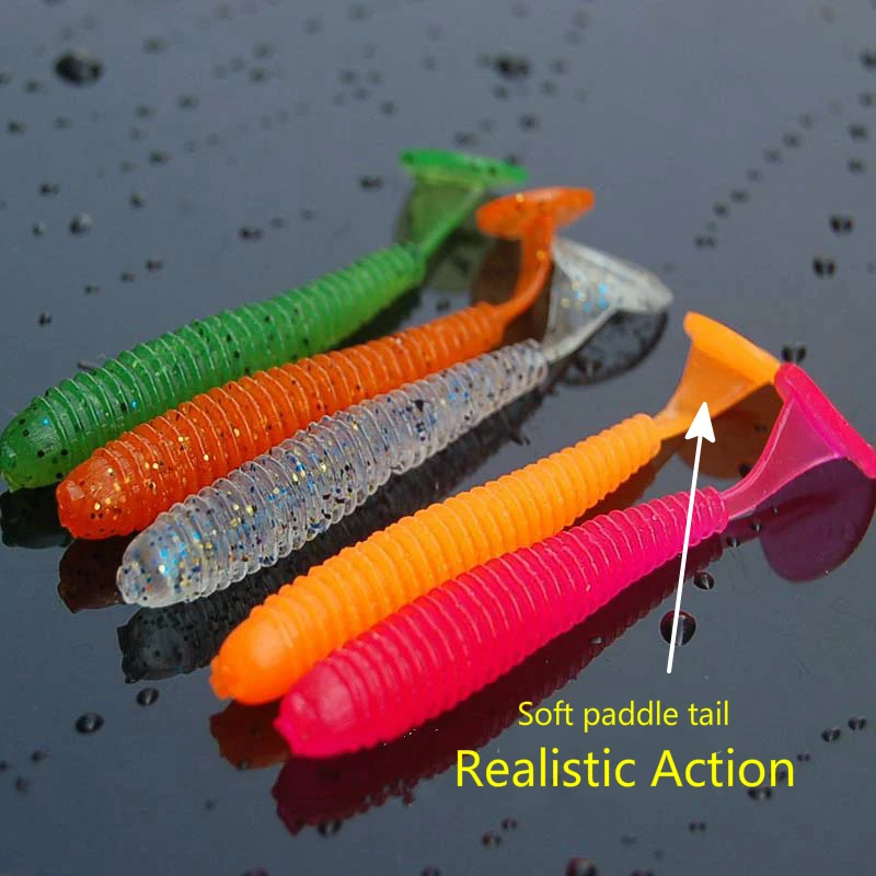 Силиконовые искусственные приманки 7 см набор из 10 нитей мягкие наживки для тела