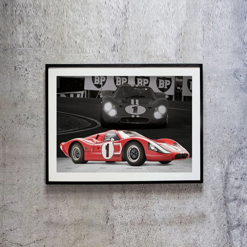 

24 Hours Of Le Mans GT40 Mk IV Vintage Classic Car Poster Print On Canvas Painting Home Decor Wall Art Picture For Living Room