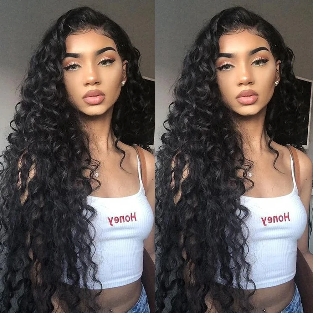 

30 Inch Water Wave Wig Transparent Lace Front Wigs Wet And Wavy Curly Human Hair Wigs Brazilian Water Wave 13x4 Lace Frontal Wig