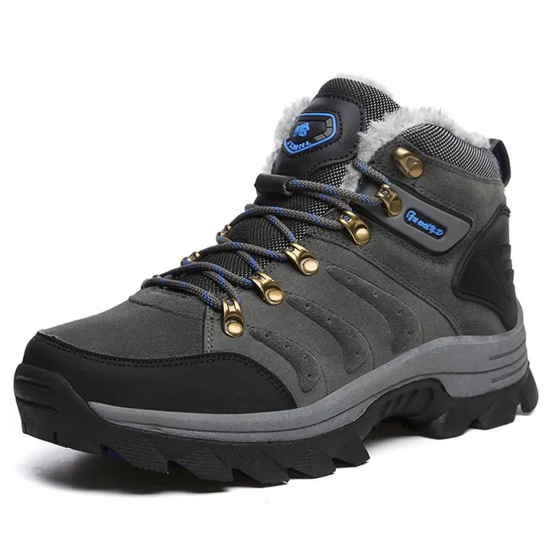 

Big size New Men Boots for Men Winter Snow Boots Warm Fur&Plush Lace Up High Top Vogue Men Shoes Sneakers Boots156s