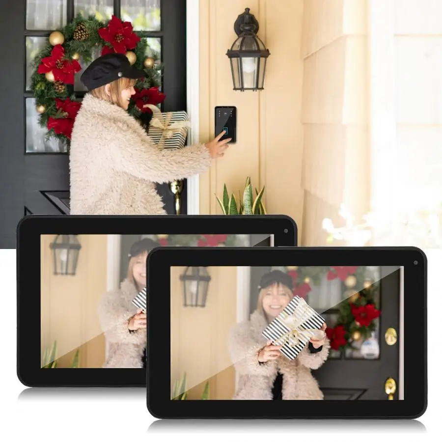 Visible Doorbell 9in 1V2 Wired Wifi RFID Card APP 2-Way Entry System 1080P IR-CUT Night View 100-240V smart doorbell | Безопасность и