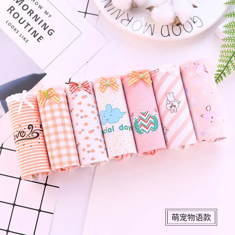 

7 Pcs/lot Panties Women Underwear Cotton Briefs Sexy Panties Lingeries Cueca Calcinhas Shorts Underpant Girls Cute Panty Ladies