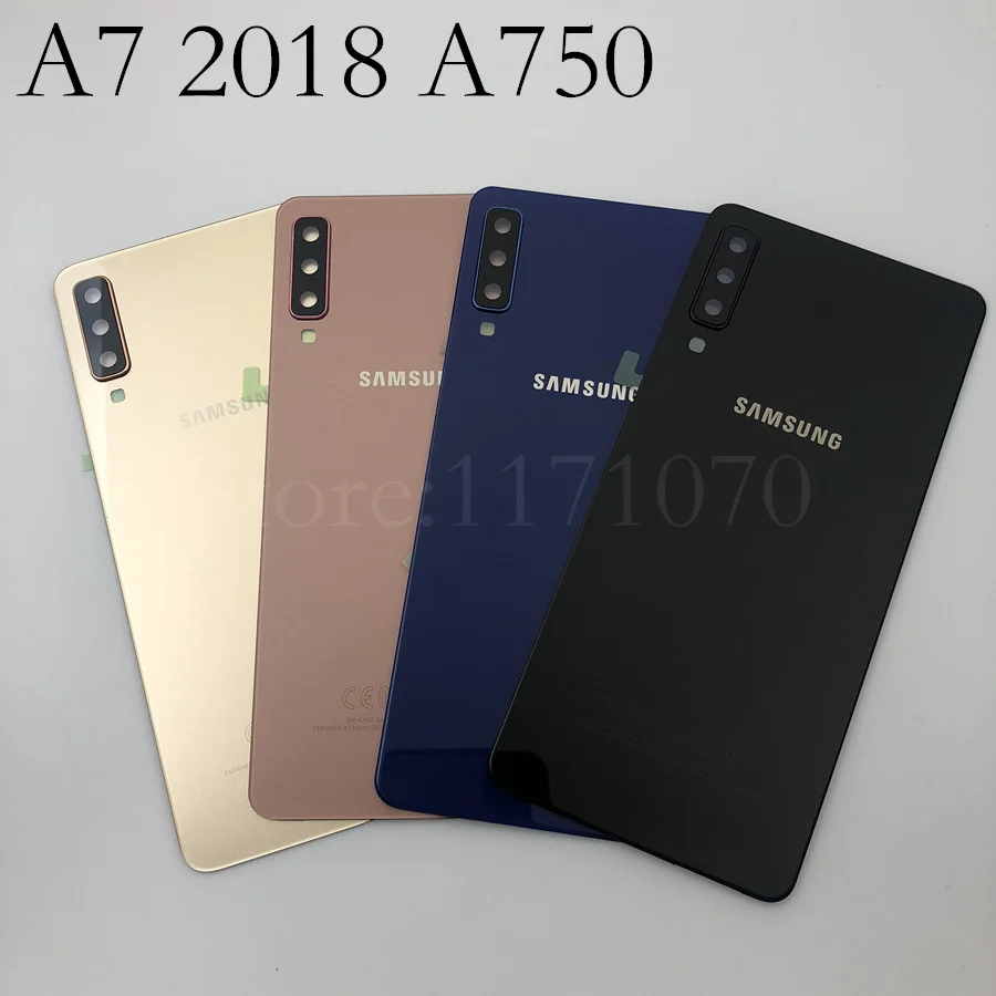 Для samsung Galaxy A7 Задняя крышка батареи A750 чехол A750F SM-A750 задняя дверь корпус стеклянная панель запасные части