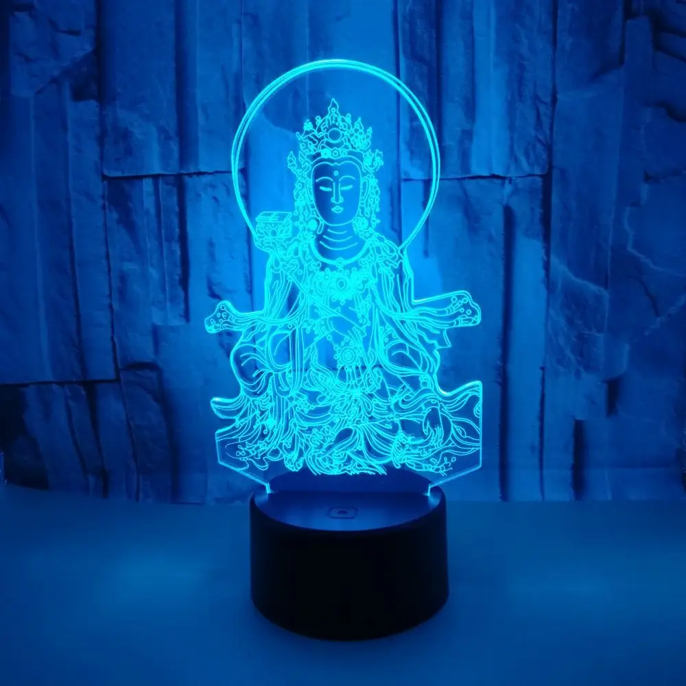 

Buddha Night Light Lamp 3D Visual Illusion LED Table Desk Lamp 7 Colors Changing Nightlight Home Decor Festival Birthday Gifts