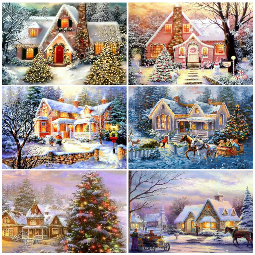 

Canvas Painting Anime Poster Winter Cross Stitch Rhinestone Landscape Wall Art Photo Children Room Decoration