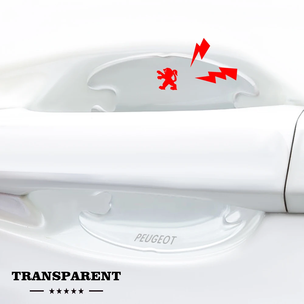 

4Pcs Car Door Handle Scratch Protector Sticker Universal Car Protector Film For Peugeot 107 108 206 207 301 308 307 407 408 508