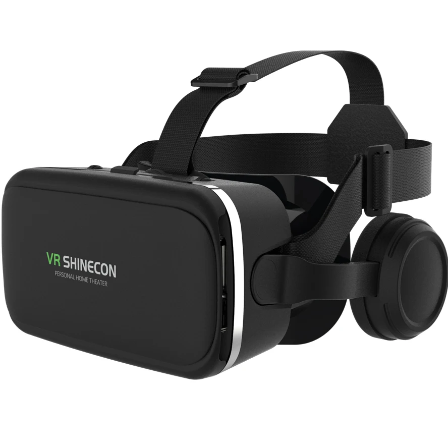 Черный Bluetooth гарнитура интегрированный VR шлем 3D очки виртуальной реальности беспроводное соединение портативный мини складной широкий угол обзора - Цвет: Черный