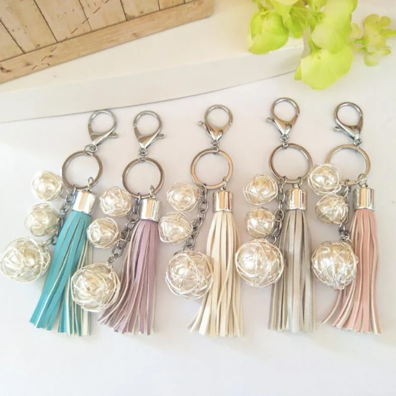 Tassel Pearl Chain Keychain For Women Bag Metal Pendant New Fashion Key Car Jewelry Gift | Украшения и аксессуары