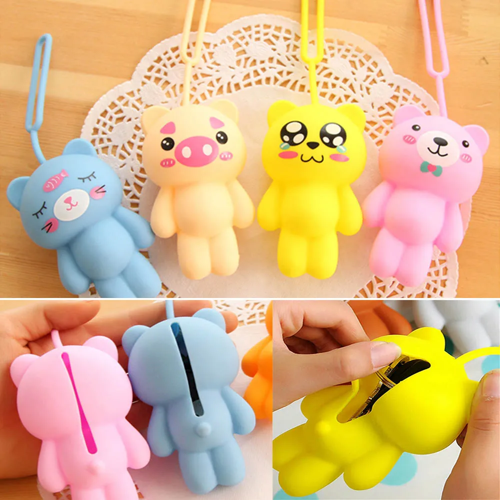 Милый медведь силиконовый держатель для ключей зажим органайзер кошельки чехол