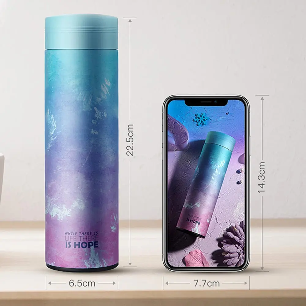 500 мл Короткая Стильная мода термос чашка 304 нержавеющая сталь 17 унций