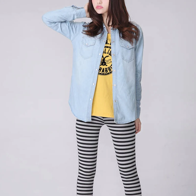 

2021 Spring Autumn Leisure Camisa Jeans Feminina Long Sleeve Denim Shirt Women's Oversize Shirt Button Pocket Women's Top
