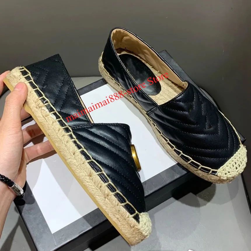

New Women's Fashion Flat Shoes Brand Leather Canvas Shoes, Famous Designer Decorated with Woven Signature Decorati 35-42