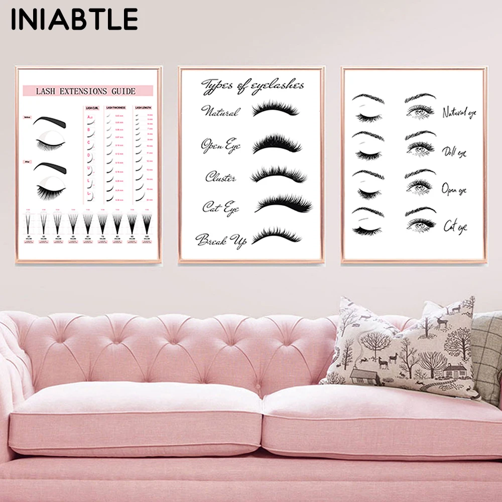 

Lash Extensions Technician Guide Posters and Prints Makeup Wall Art Picture Salon Decor Girls Gift Modern Fashion Canvas Paintin