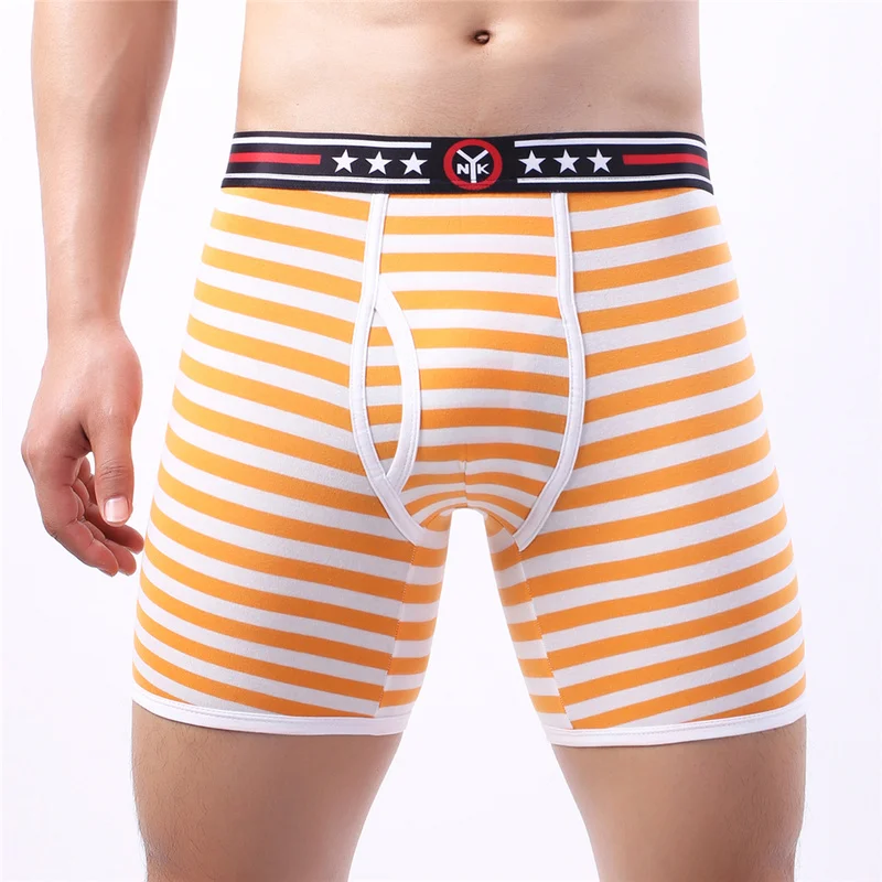 Хлопковое нижнее белье для мужчин классические шорты в розовую полоску удобные
