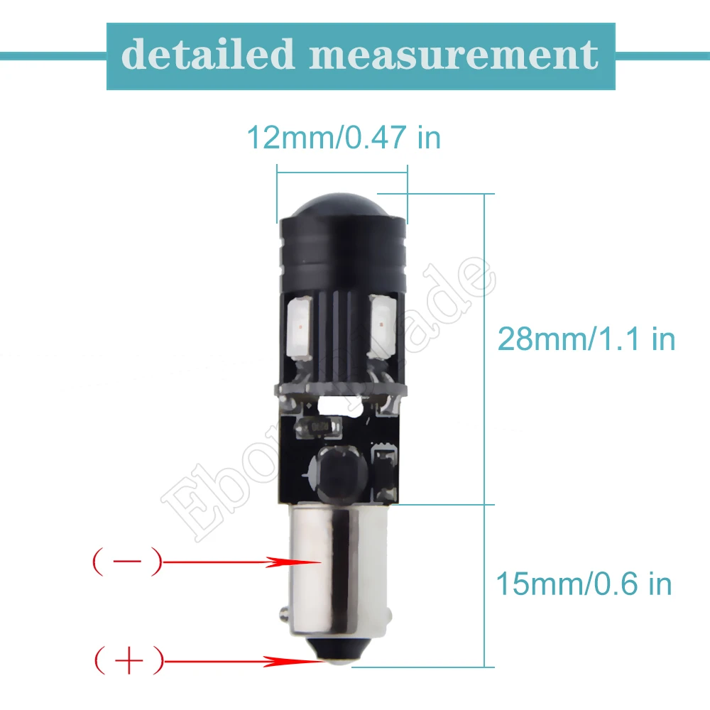 2 шт. оранжевые янтарные 4SMD + XBD 5 Вт Canbus без ошибок BA9S BAX9S BAY9S светодиодные лампы для