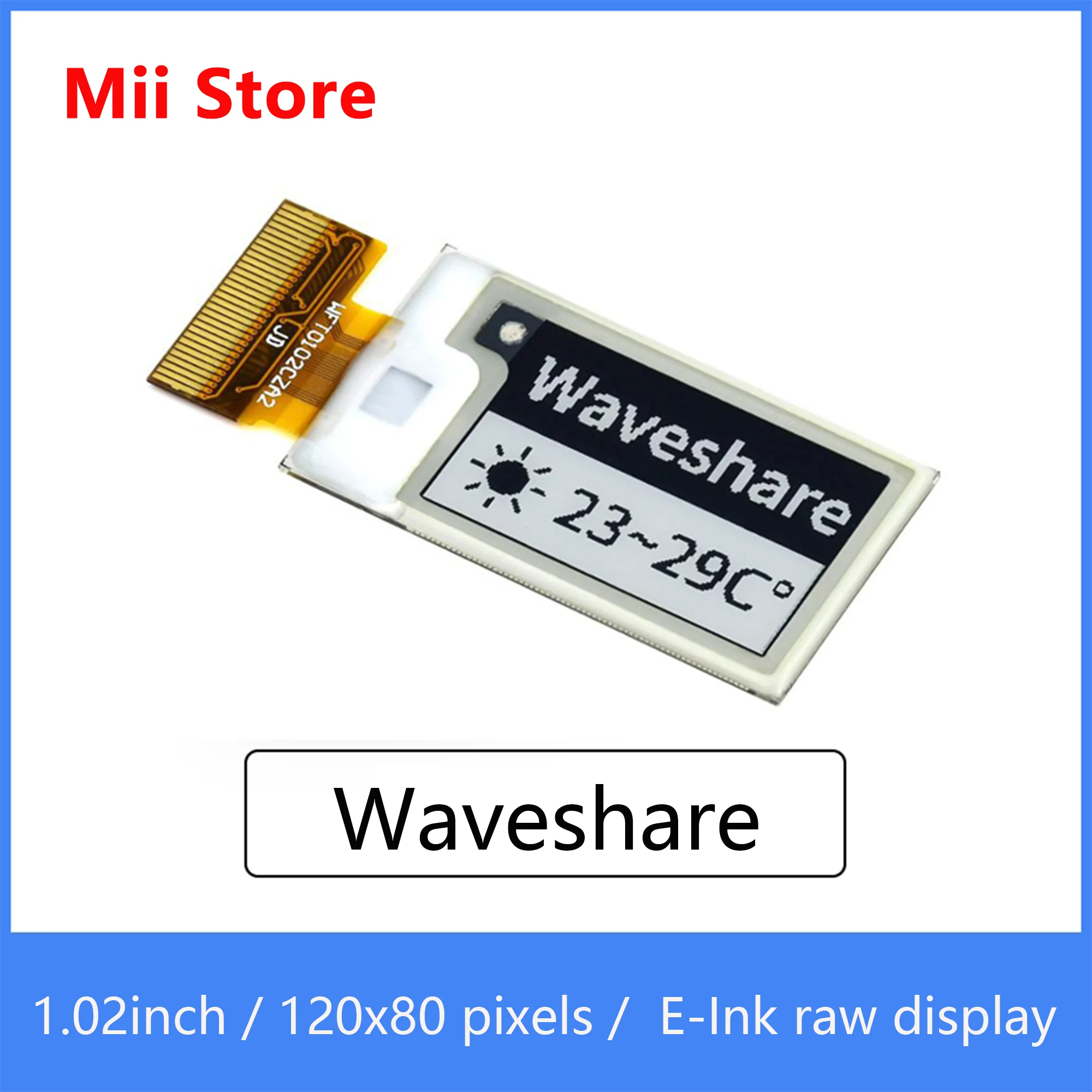 Waveshare 1 02 дюймовый дисплей E-Ink raw разрешение 128*80 черный/белый двухцветный