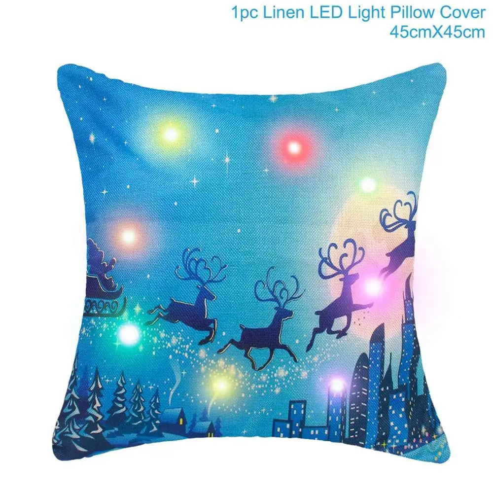Cushion Cover 07 Huiran светодиодный чехол для рождественской подушки рождественские украшения для дома Natal Navidad рождественские украшения счастливого Нового года - Цвет: Cushion Cover 07