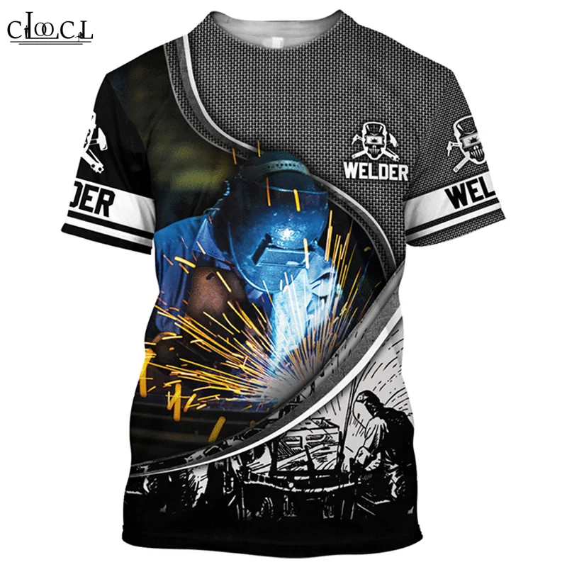 Футболка HX Welder для мужчин и женщин повседневный топ с коротким рукавом 3D-принтом