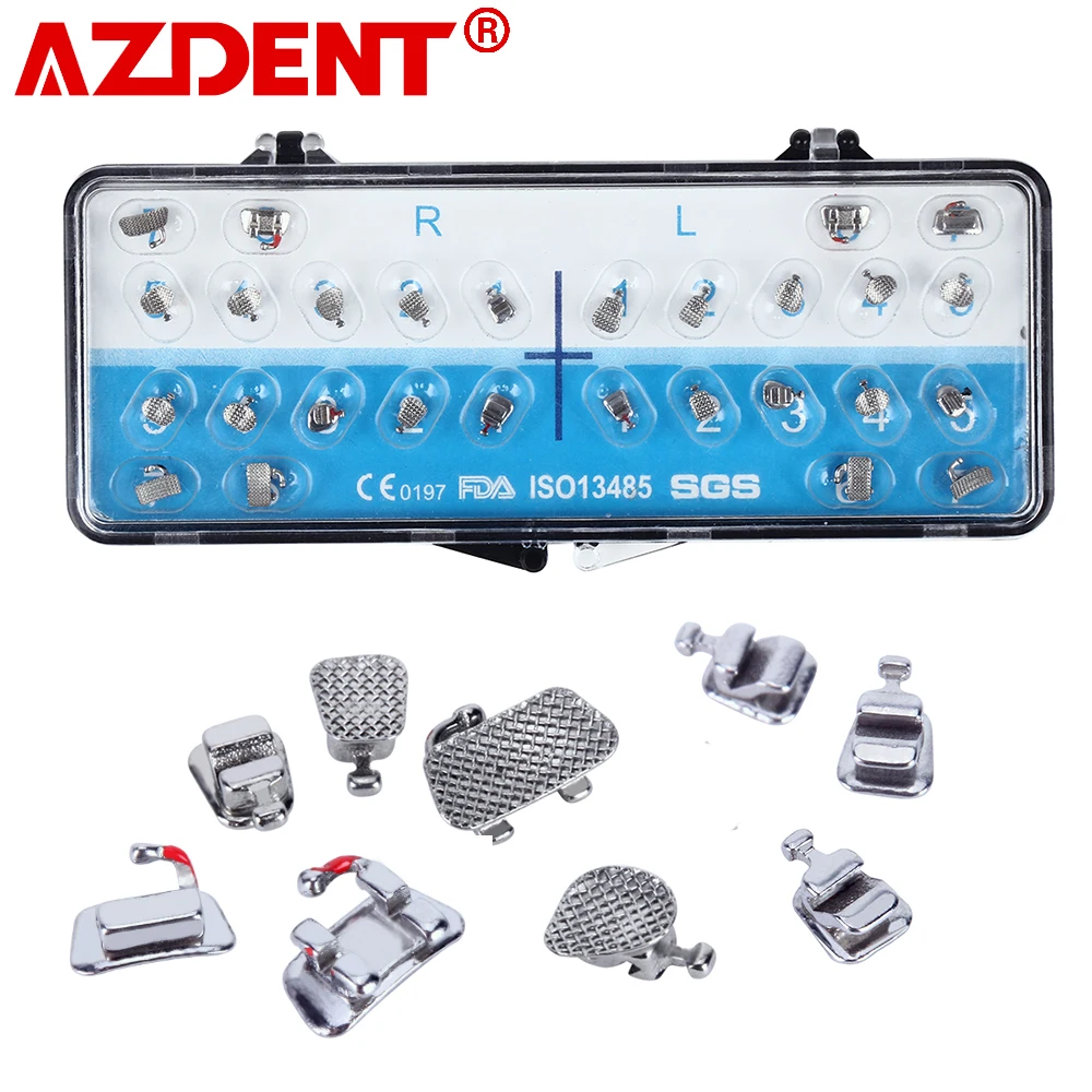 28 шт./компл. зубные языковые ортодонтические скобы с зубной трубкой AZDENT |