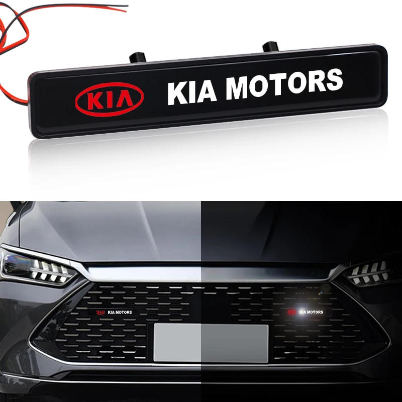 

1pcs Car Decorative LED Lights Front Hood Grille Decoration Badge for KIA Ceed Rio Sportage R K3 K4 K5 K6 Ceed Sorento Cerato