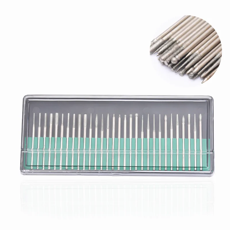 30 шт. 3 мм Мини сверла алмазные боры шлифовальный круг абразивный хвостовик