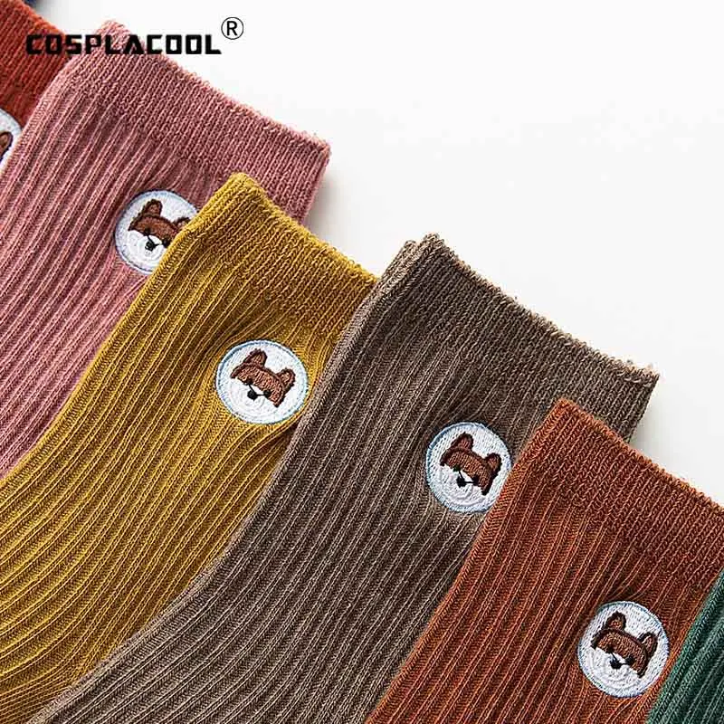 [Cospaccool] забавные носки с вышивкой в японском стиле Харадзюку AB креативные теплые