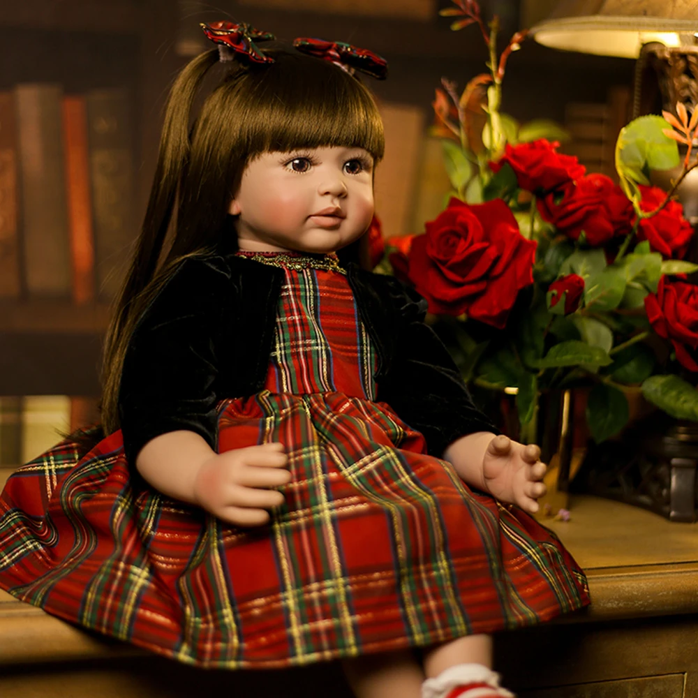 

Long Hair Cloth Doll Reborn Baby Toddler Princess Girl Doll With Giraffe Adorable Lifelike Baby Bonecas Bebe Realista Dolls