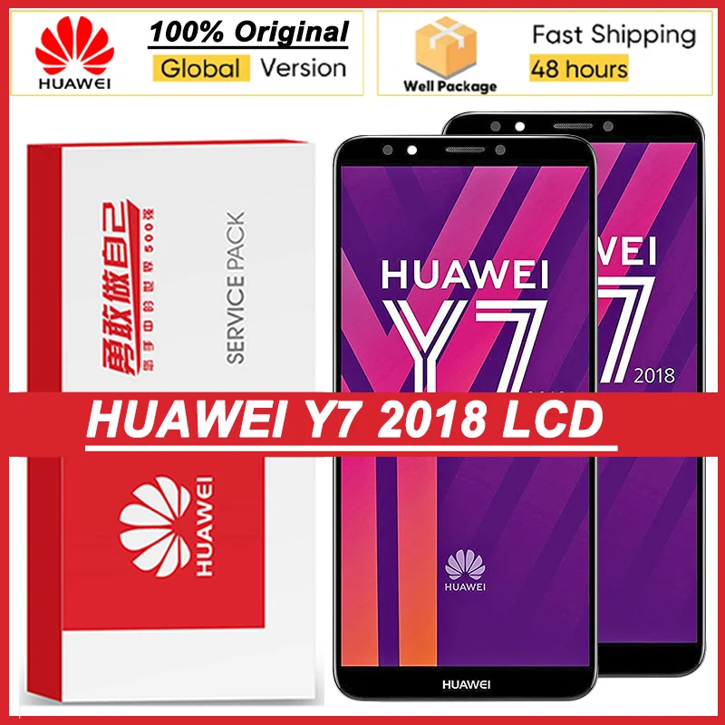 100% Original 5.99'' Display with frame for Huawei Y7 2018 LCD Touch Screen Digitizer Prime LDN-L01LDN-LX3 Repair Parts | Мобильные
