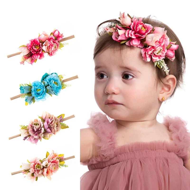 

Baby Flower Crown Headband Girls Hair Band Sweet Turban Sweet Kids Toddler Hairbands Newborn Haarband Baby Hair Accessories