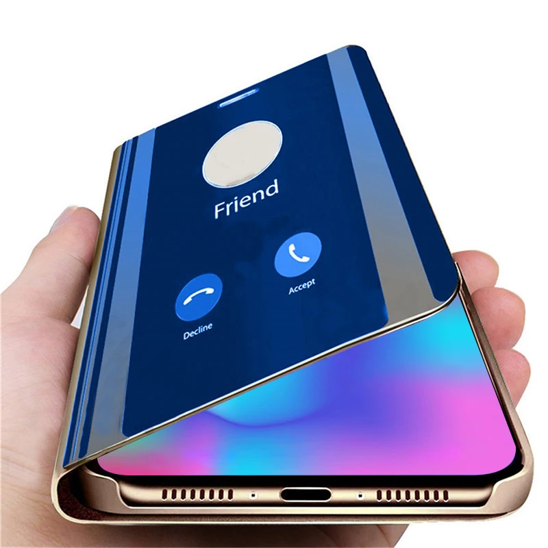 Умный зеркальный флип чехол для телефона Honor 10 Lite 20 8S 8A 8C 9X 8X прозрачный Huawei Honer 9