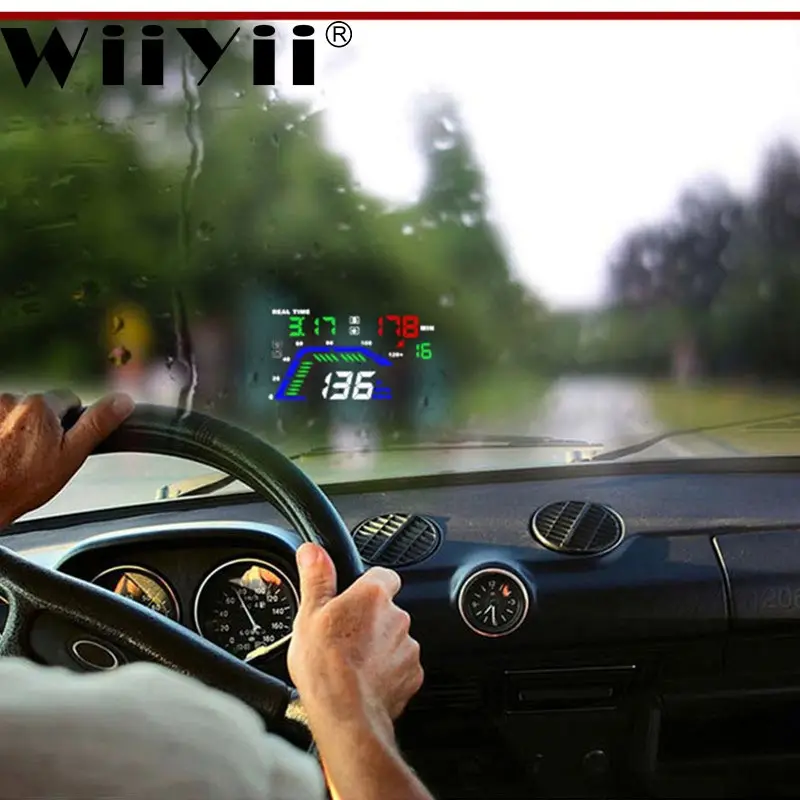 Wiiyii Q7 HUD OBD2 Head Up дисплей GPS Спидометр зеркало Автомобиль Мотоцикл Вождение