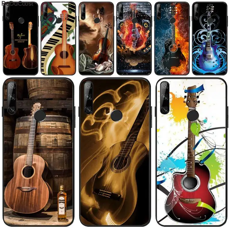 Чехол для телефона Reall с гитарой синим музыкальным электрическим басом Huawei Y5 Y6 Y7 Y9