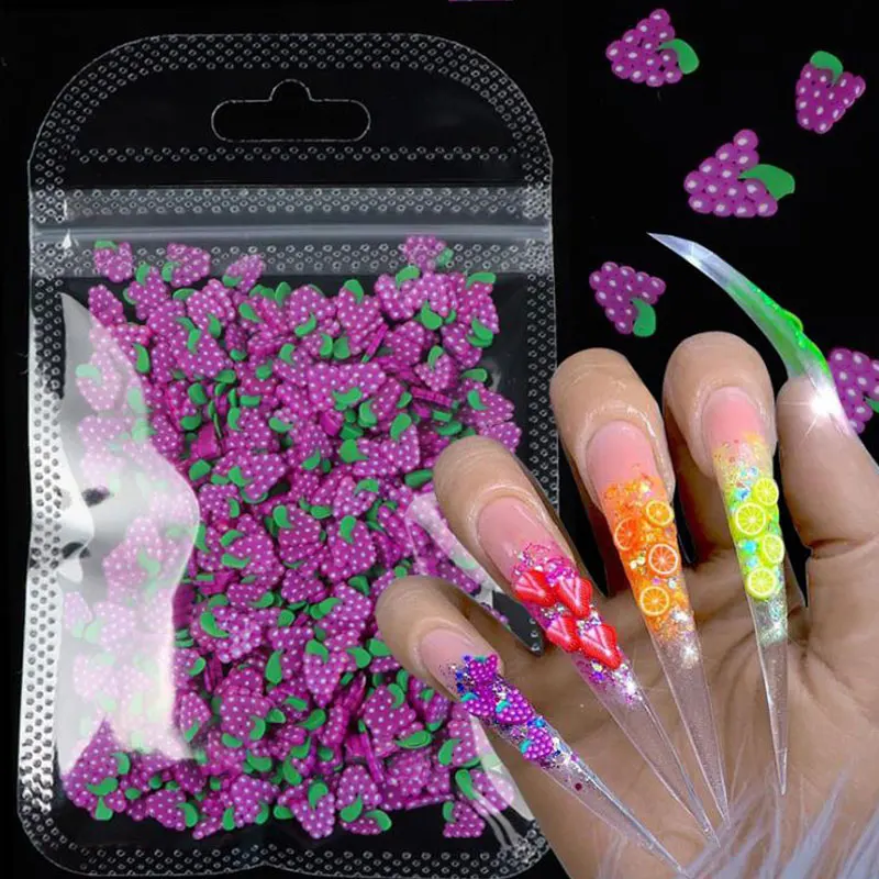 

15 Color Mixed Styles 3D Fruit Tiny Slices Sticker Polymer Clay DIY Designs Slice Nail Art Decor Women Nail Art Tips Fruit Slice