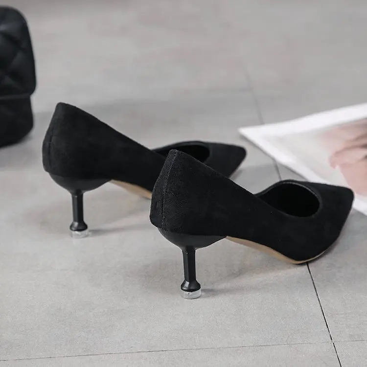 

Spring and Autumn New French High Heels Girls Small Fresh Pointed Shallow Stiletto Professional Cat Heel Shoes