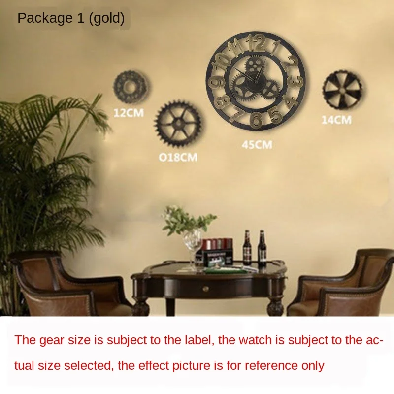 

40/45/50cm 3D Wall Clock Large/Wooden/Vintage Wall Clocks Silent/Antique Big Wall Watches Home Decor For Living Room
