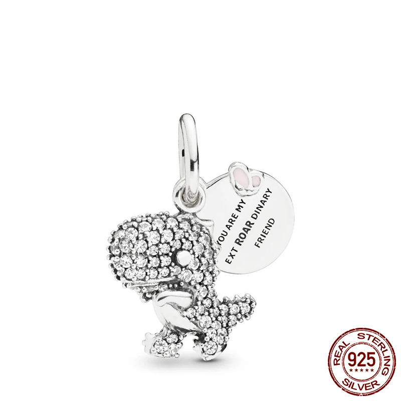 Новое поступление 2019 серебряные бусины 925 пробы подвеска в виде динозавра