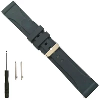 22mm thick durable quick release silicone rubber watch band replacement strap soft black bracelet
