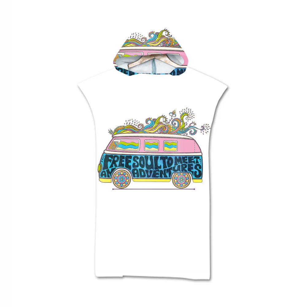 

Пляжное полотенце с логотипом «Мандала» накидка с капюшоном банное полотенце халат пончо для езды на велосипеде для плавания, занятий серф...