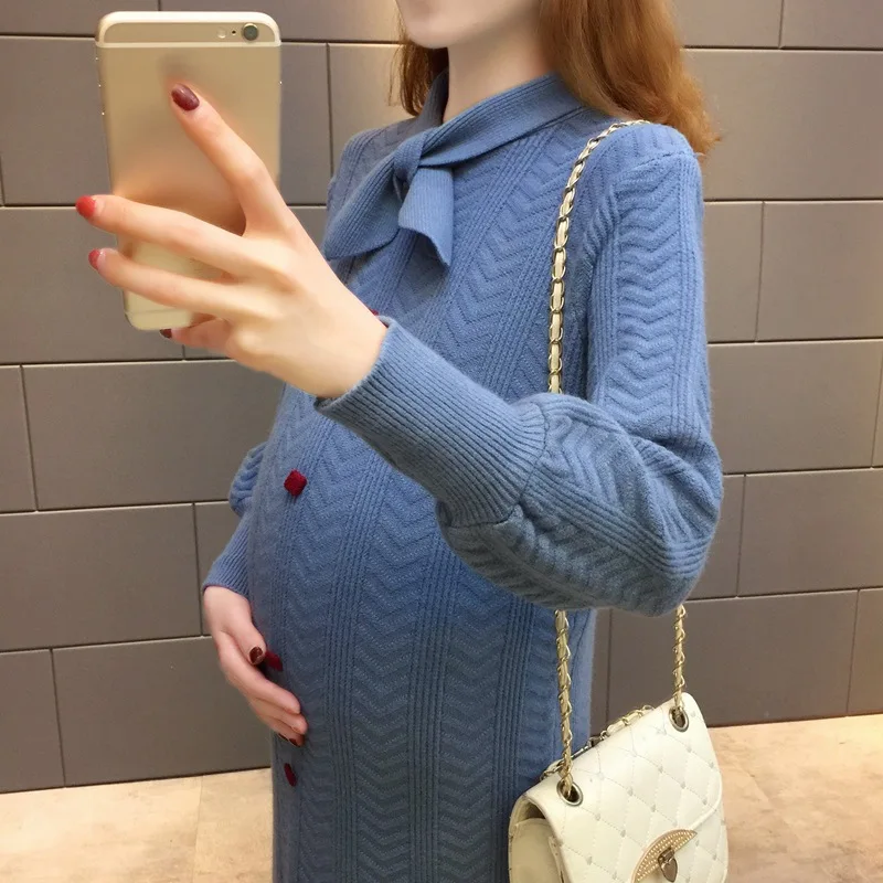 2019 новый стиль Одежда для беременных свитер Ранняя осень средней длины
