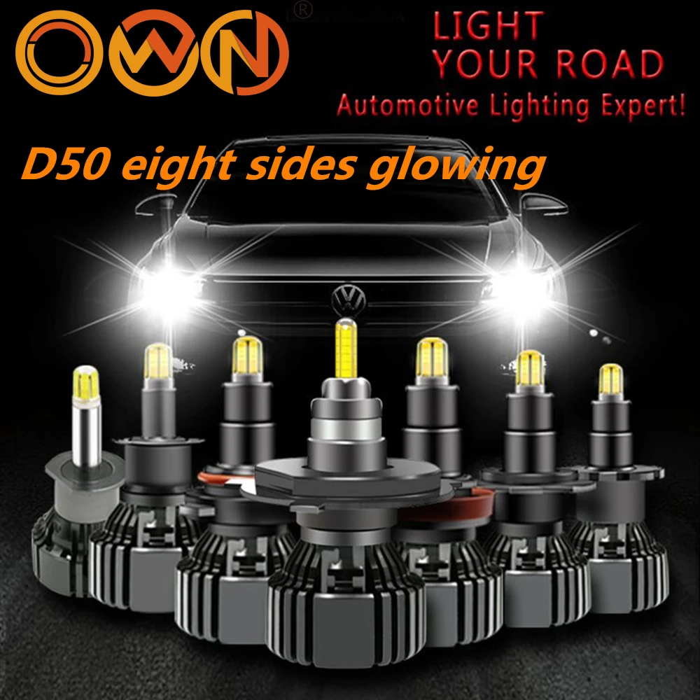 DLAND OWN D50 360 DEGREE GLOWING EIGHT SIDES FOCUSING 90W 12V 24V TRUCK 6000LM AUTO CAR LED BULB LAMP CREE CHIP H1 H3 H7 H11 HB3