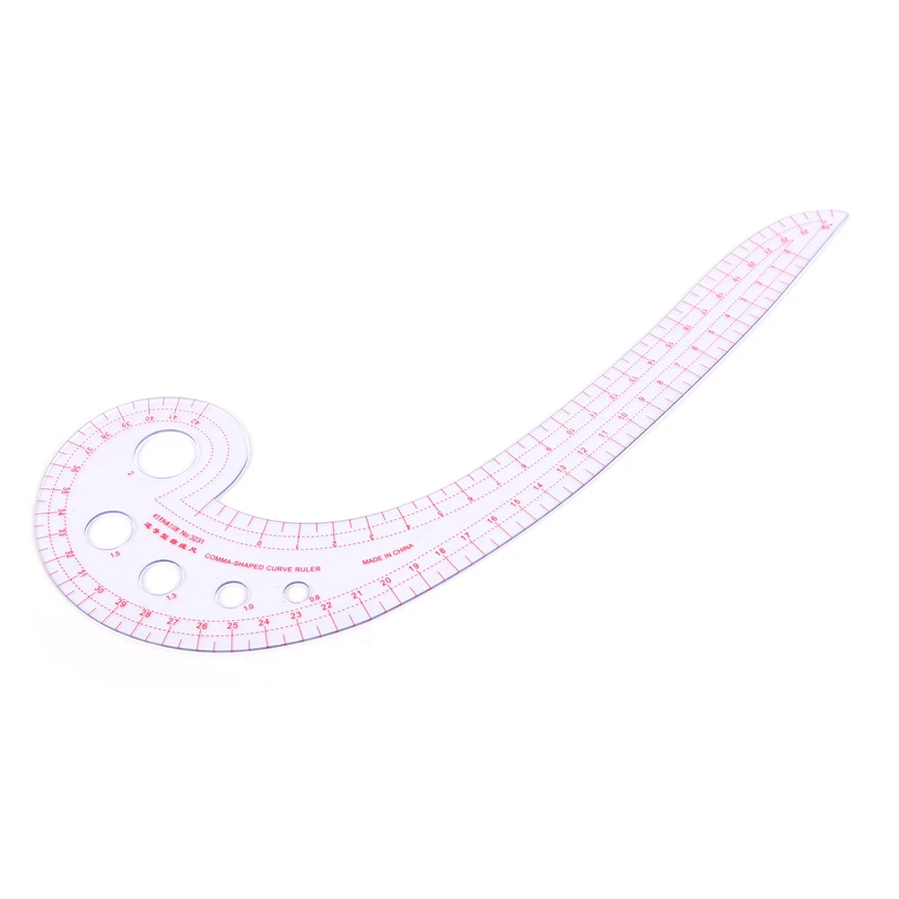 

11.8" Long Comma Shaped Plastic Transparent French Curve Ruler Spline Drop Shipping