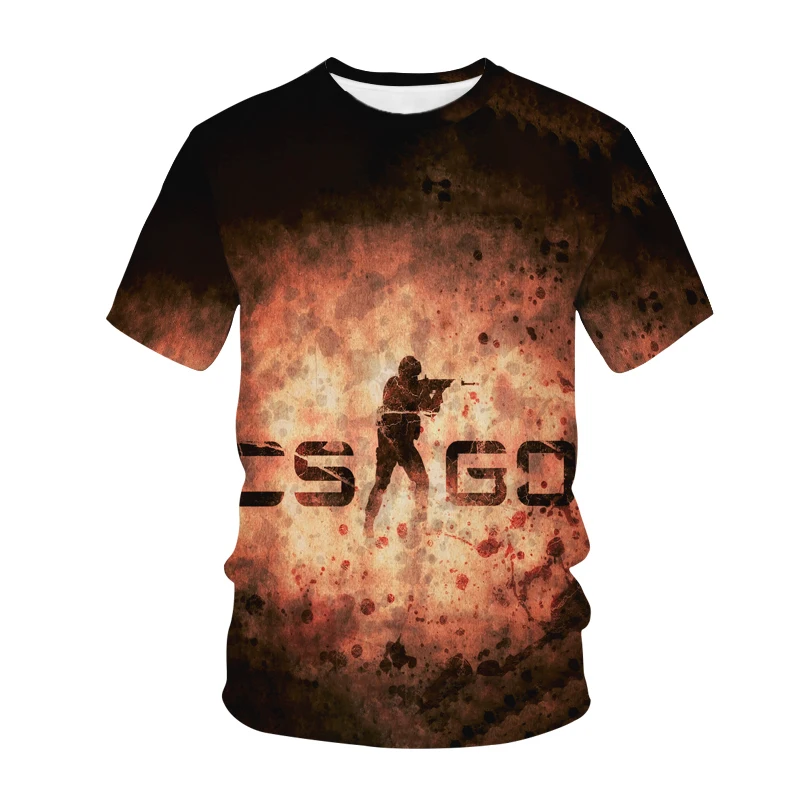 Мужская и женская футболка с коротким рукавом CSGO Counter Strike свободная тонкая