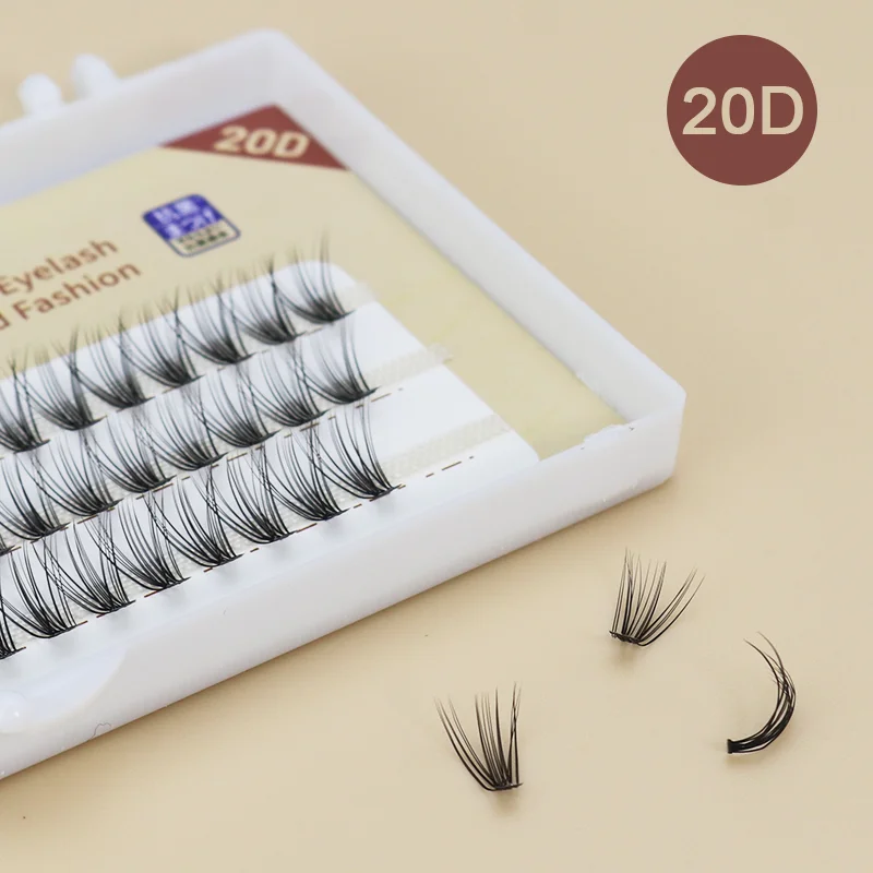 GLAMLASH 60 пряди 10D 20D Кластерные ресницы для наращивания 0 07/0 1 мм норковые мягкие