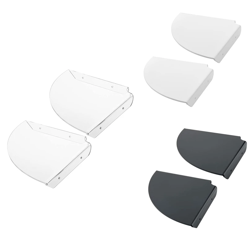 

2Pcs Acrylic Corner Shelf Floating Wall Storage Shelf Display Speaker Organizer Bedroom Kitchen Storage Holder