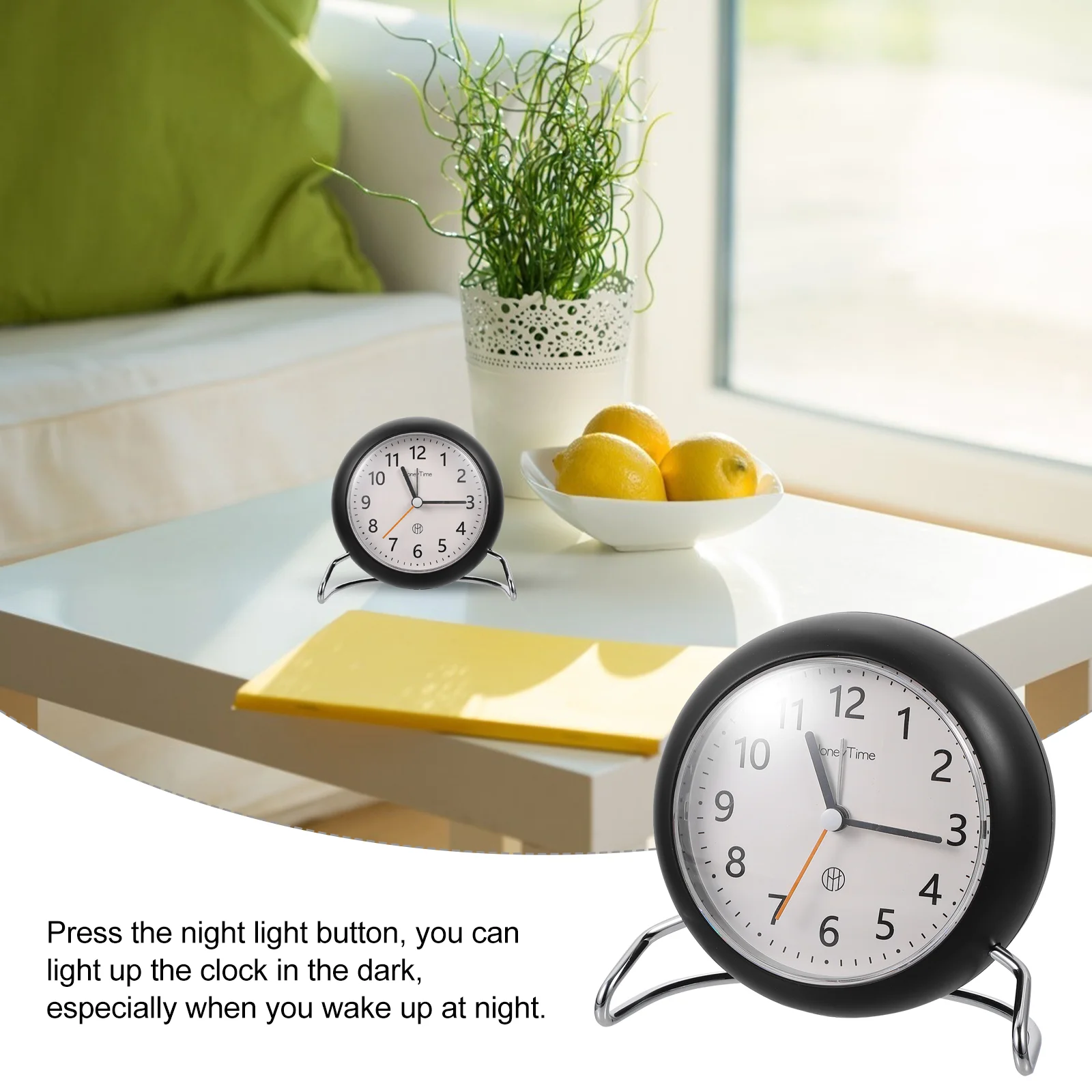 Бесшумные Настольные часы-будильник в простом стиле с ночным светильник ением |