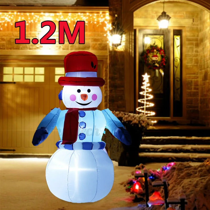 

1.2m Christmas Outdoor Garden Courtyard Decoration Inflatable Snowman Doll LED Light Santa Decoration New Year Gift