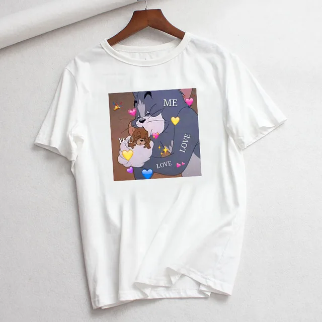 Милая картинка с принтом в Корейском стиле уличная модная одежда для женщин 90s